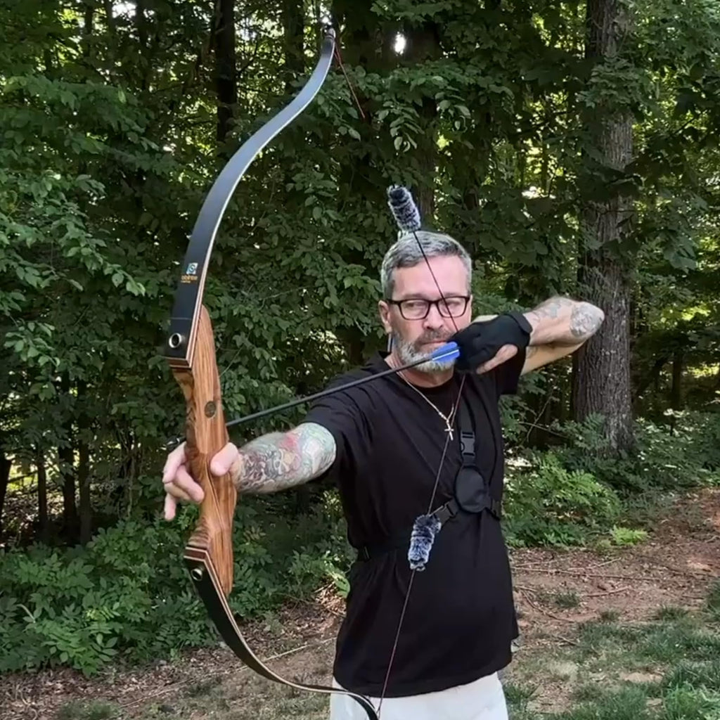 Sanlida Eagle X9 New 58” RTH Standard Hunting Recurve Bow and Arrow Set for Adults and Hunters, Wooden Takedown Recurve Bows Package for Outdoor, Hunting and Practice (50 Lbs, Right Hand)