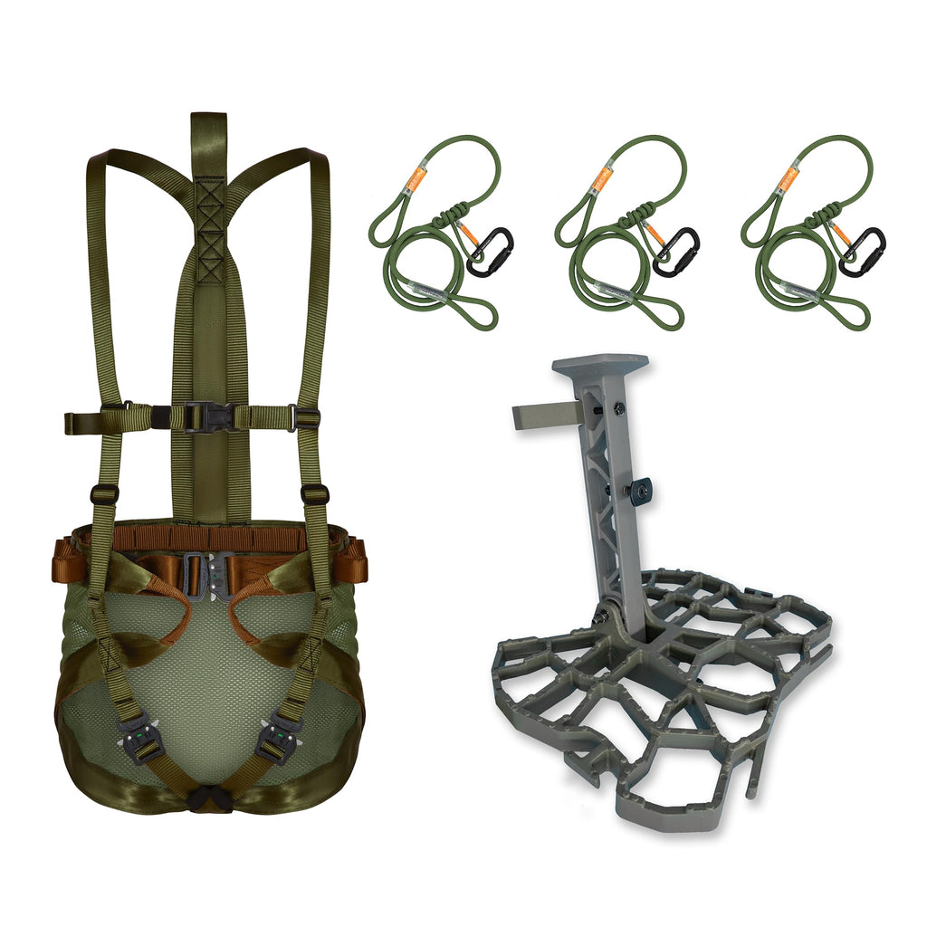 XOP Complete Tree Saddle Hunting System - Includes Aluminum Tree Saddle Platform, Mondo Saddle Harness and Carrying Bag (Edge + Mondo)