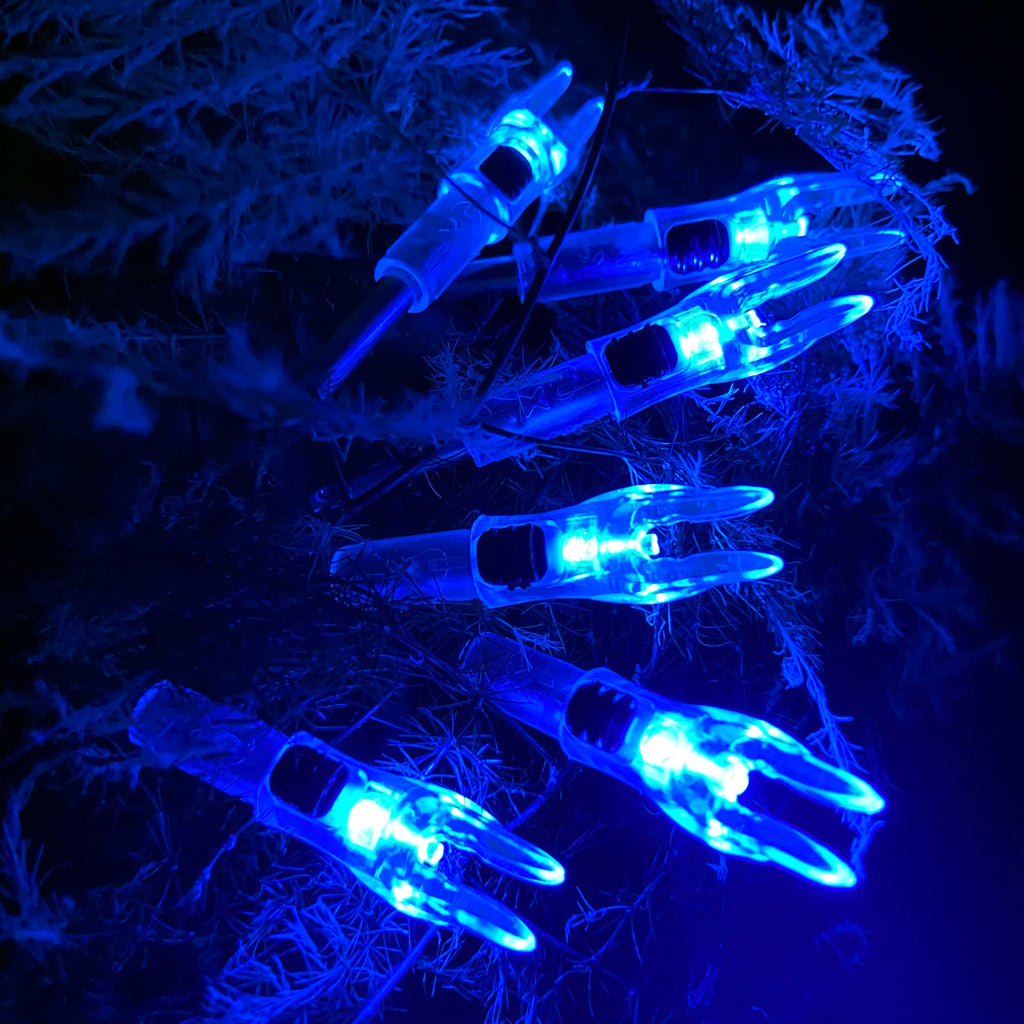 KEAUP 6PCS X Lighted Nocks for Arrows with .204 .233 .244 .246 Inside Diameter with H, S, GT Bushings High-Visibility LED Arrow Nocks, ON/Off Switch Included
