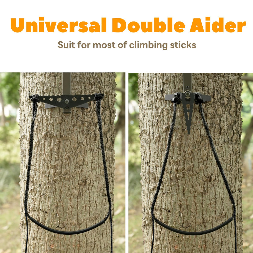 ZIVOXIA Climbing Stick Aider for Hunting, Daisy Chain Double Step Aider, Hand-Braided 1.5Ft Step Length Lightweight Rope Ladder Tree Stand Step - Weighs Only 2 Ounces