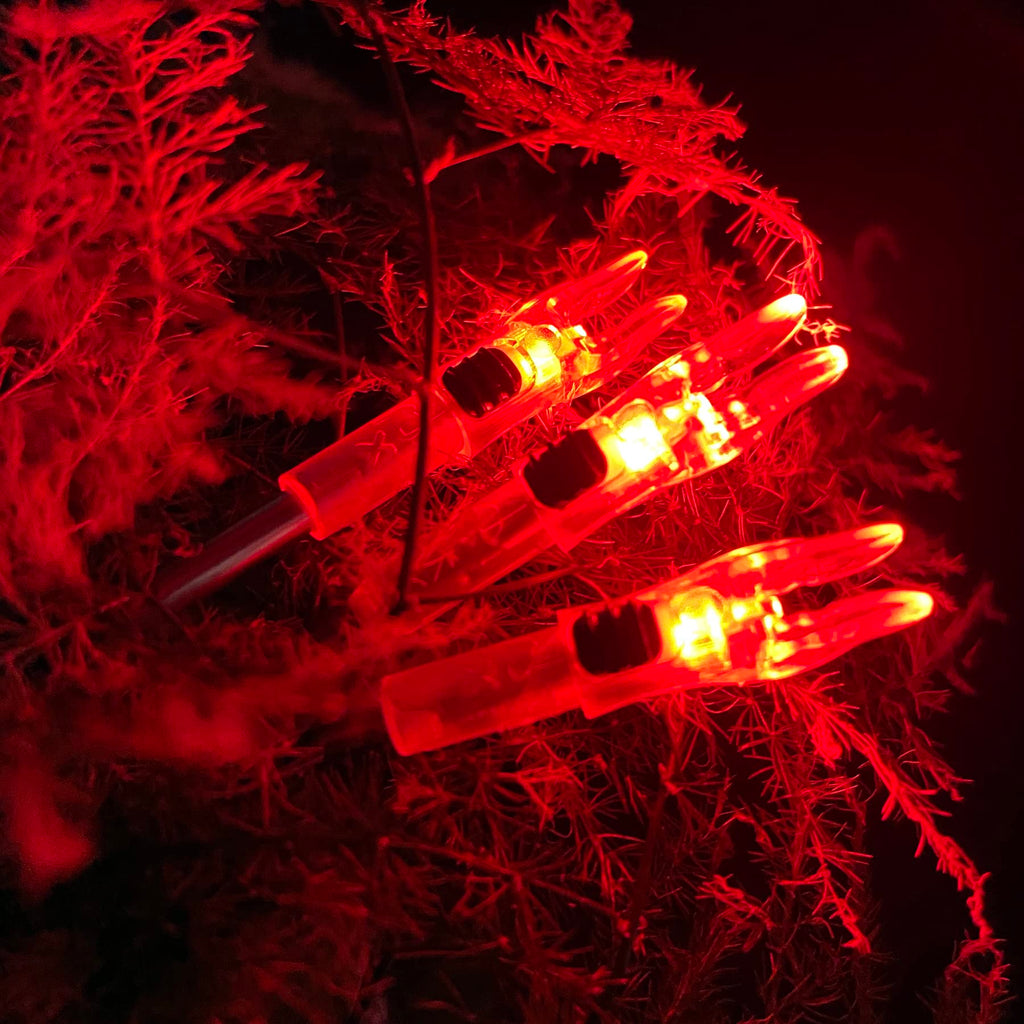KEAUP 6PCS X Lighted Nocks for Arrows with .204 .233 .244 .246 Inside Diameter with H, S, GT Bushings High-Visibility LED Arrow Nocks, ON/Off Switch Included