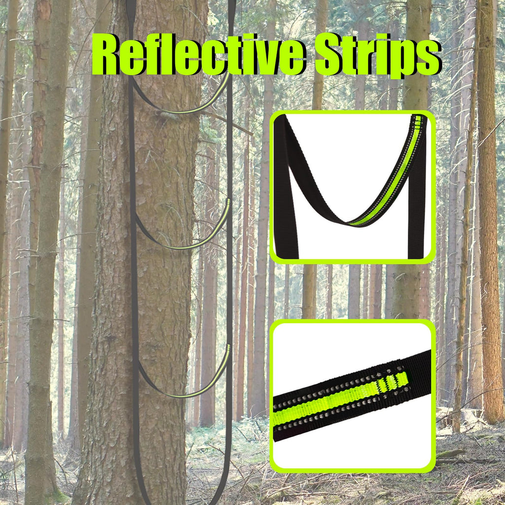Highwild 3 Step Climbing Stick Aider for Hunting - Heavy Duty 600Lbs Strength Climbing Steps - Webbing Rope Ladder for Outdoor Climbing