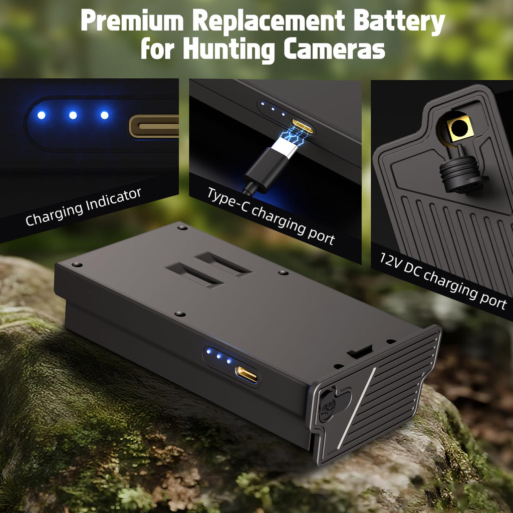 QUICKHELP 2 Pack Reveal Battery Pack for Tactacam Trail Camera, Rechargeable Lipo Lithium Battery Pack Trail Battery Compatible with Hunting Camera Ultra, X, X Pro, Pro 3.0, X Gen 2.0 3.0, XB, SK