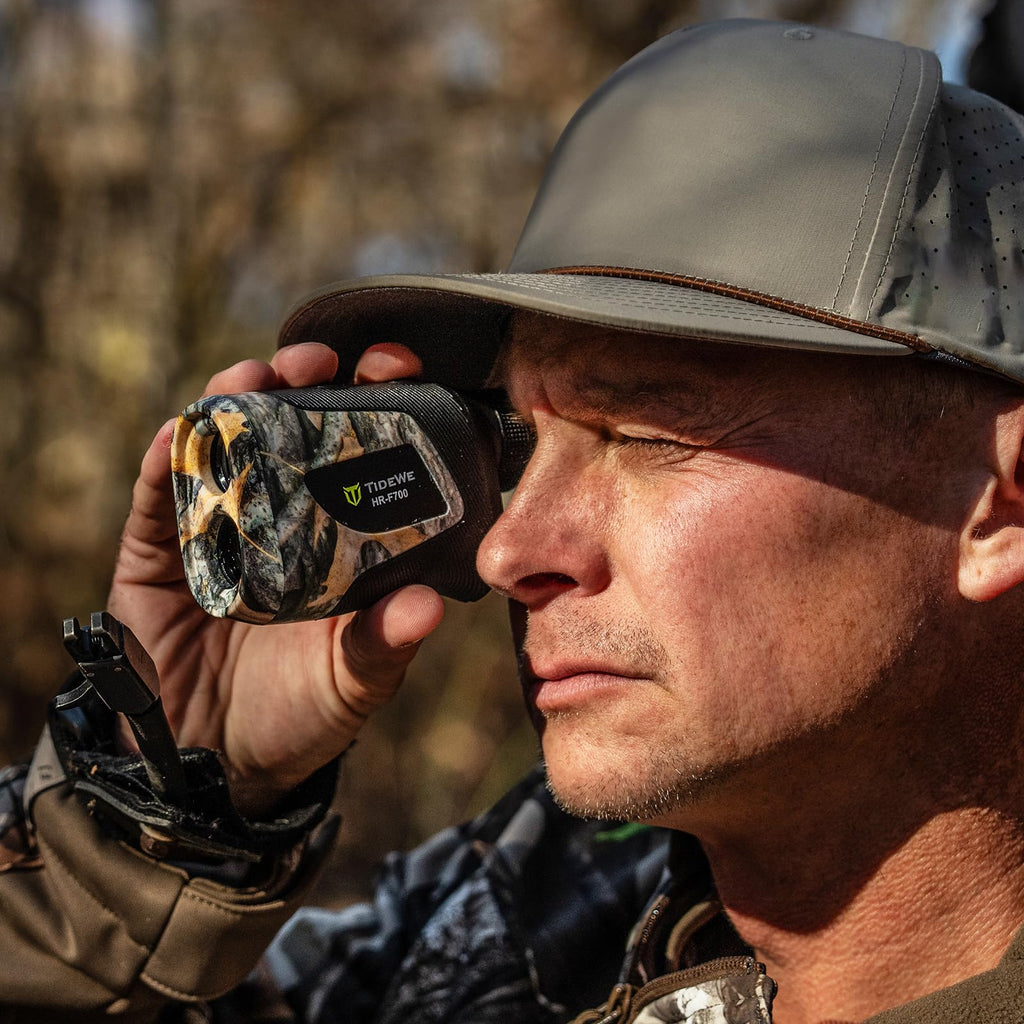 TIDEWE Hunting Rangefinder with Rechargeable Battery, 700Y Camo Laser Range Finder 6X Magnification, Distance/Angle/Speed/Scan Multi Functional Water-Resistant Rangefinder with Case