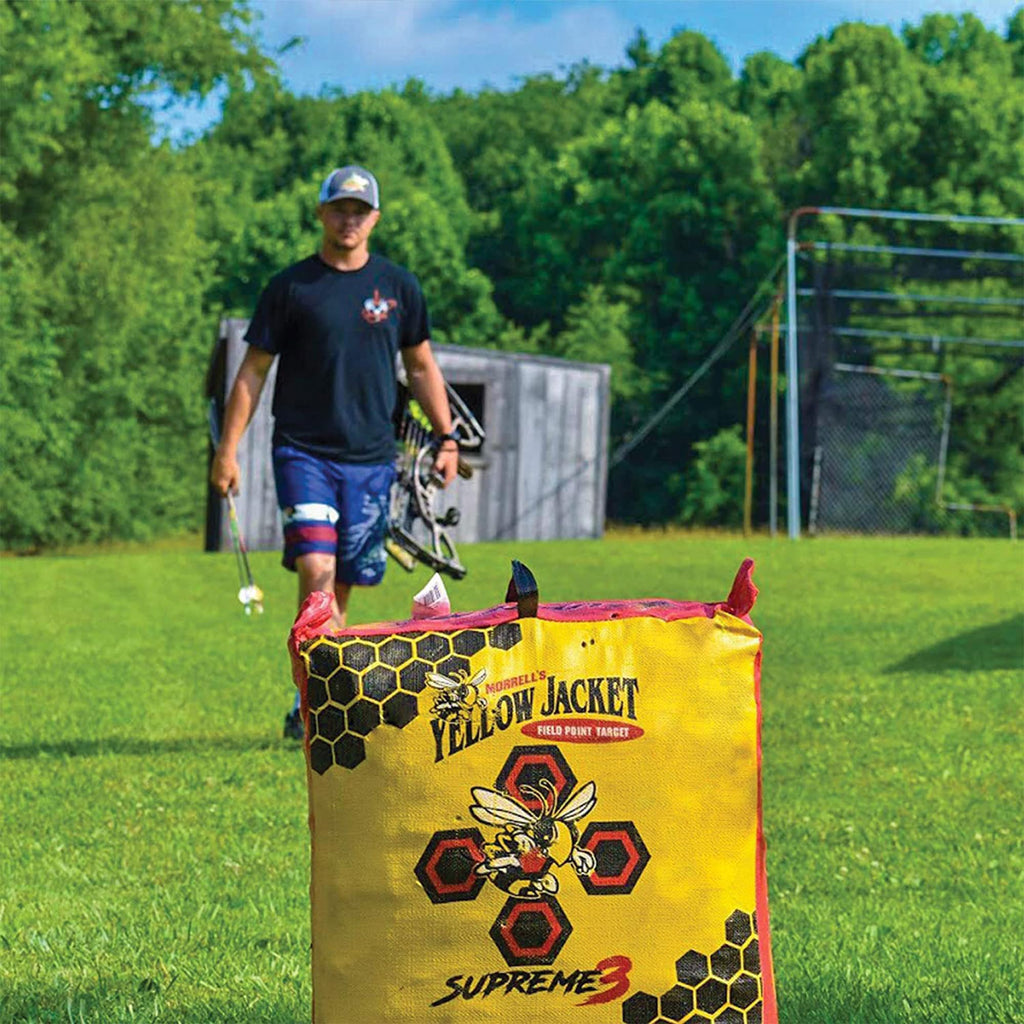 Morrell Yellow Jacket Supreme 3 Archery Target, 23" x 12" - Weatherproof, 54 Layers, Dual-Side Shooting Target Bag for Backyard Compound Bow Practice