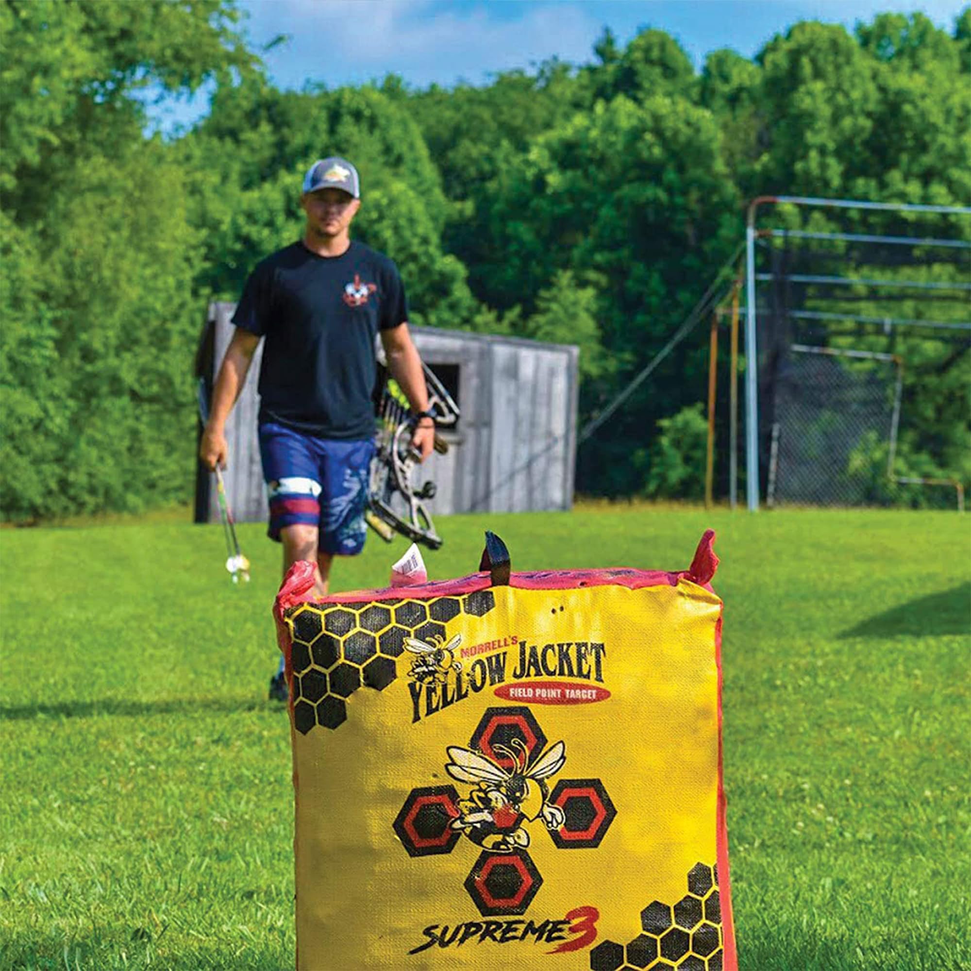 Morrell Yellow Jacket Supreme 3 Archery Target, 23" x 12" - Weatherproof, 54 Layers, Dual-Side Shooting Target Bag for Backyard Compound Bow Practice