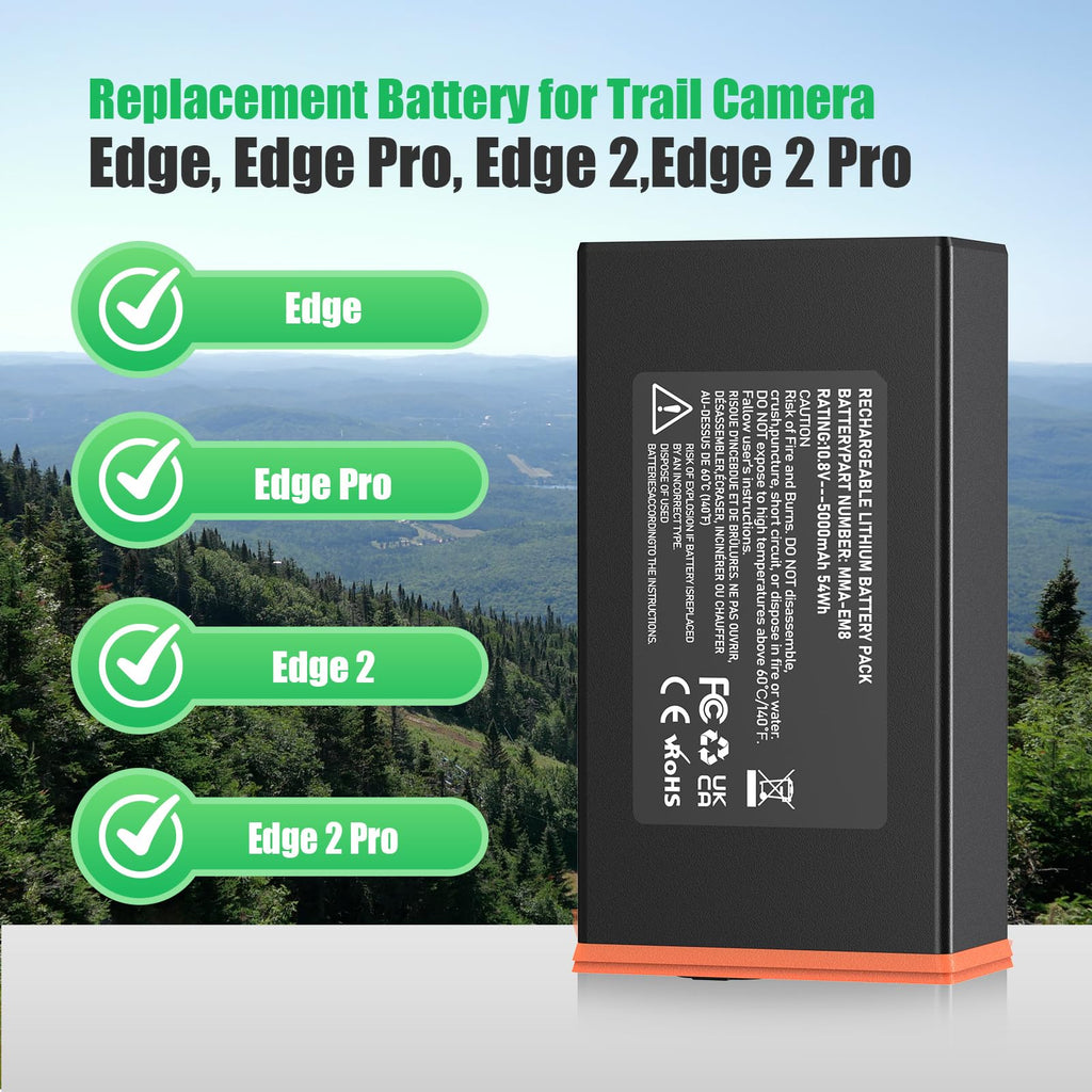 DCDG 2 Pack Battery Pack Compatible with Moultrie Edge Cellular Trail Camera 5000mAh Rechargeable Lithium-Ion Replacement Battery for Moultrie Edge Series Cameras