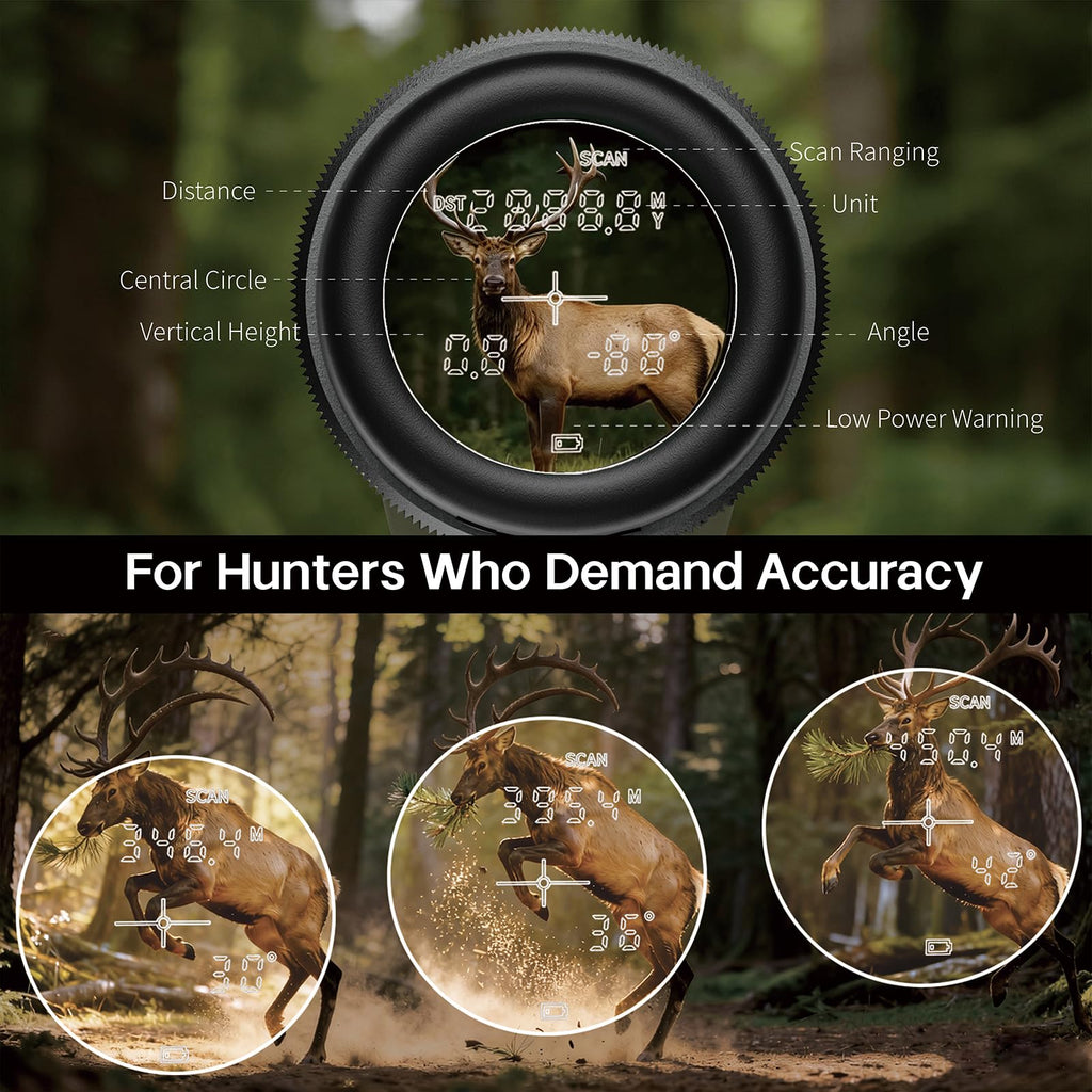 Gravoptics Rangefinder Binoculars for Hunting, 1968 Yard Long Range Laser Rangefinding 10x42mm, Fast 0.15s IP65 Waterproof ±0.5m Accuracy Range Finder Built in for Hunter/Outdoors