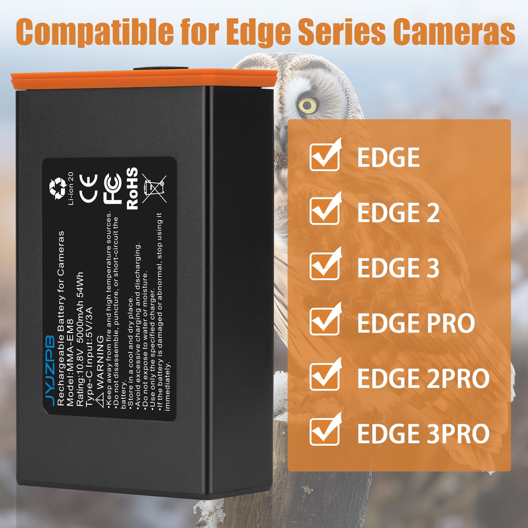 JYJZPB 4 Pack Rechargeable Battery for Moultrie Battery pack+4 Port Charger Compatible with Moultrie Cellular Trail Camera EDGE,EDGE 2,EDGE 3,EDGE PRO,EDGE 2 PRO,EDGE 3 PRO,USB-C Solar Panels Charging