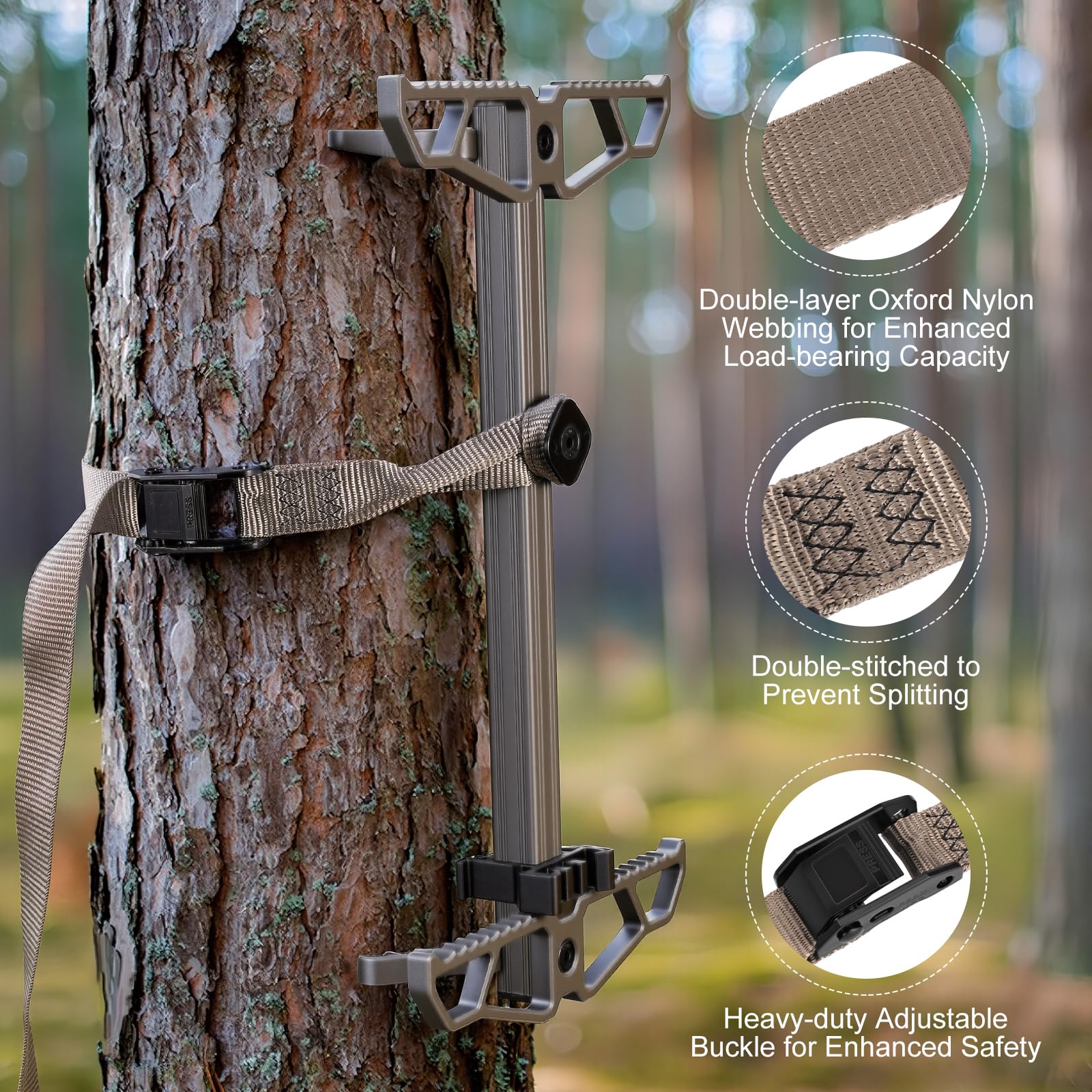 KiKooMall Climbing Sticks for Hunting,17.5" Lightweight Aluminum Non-Slip Climbing Sticks,Stackable and Bundled for Easy Portability,Suitable for Tree Stands, Branch Pruning, and Climbing Training
