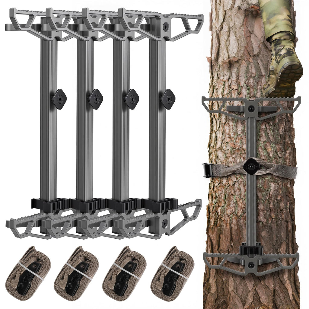 KiKooMall Climbing Sticks for Hunting,17.5" Lightweight Aluminum Non-Slip Climbing Sticks,Stackable and Bundled for Easy Portability,Suitable for Tree Stands, Branch Pruning, and Climbing Training