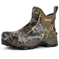 Showave Men's Rubber Boots Waterproof Rain Footwear Durable Short Hunting Boots for Mud Gardening Yard and Chore Working (Size 11,Camo)