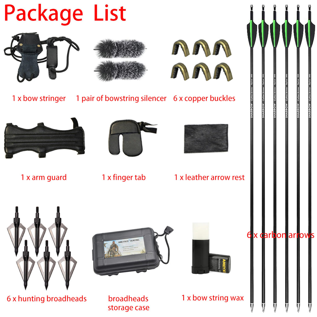 ZSHJGJR 60” Black Hunter Original Recurve Bow and Arrow Set 20-60lbs American Hunting Longbow Archery Bow Right/Left Handed for Outdoor Hunting Shooting Practice (Green, 45lbs, Left Hand)