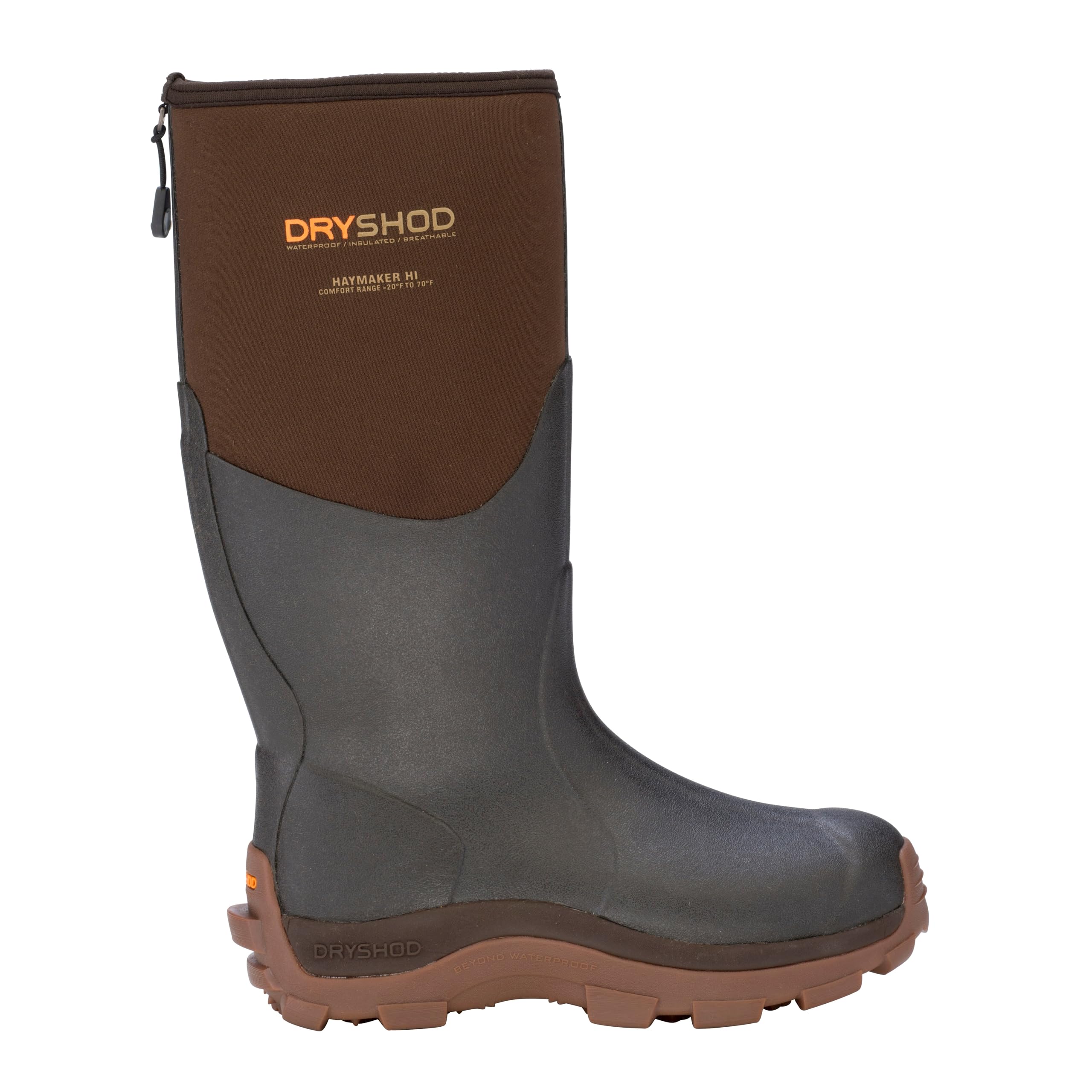 Dryshod Mens Haymaker Hi Rubber Farm Boots |Rubber | Waterproof | Brown |Size 10