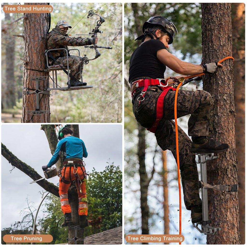KiKooMall Climbing Sticks for Hunting,17.5" Lightweight Aluminum Non-Slip Climbing Sticks,Stackable and Bundled for Easy Portability,Suitable for Tree Stands, Branch Pruning, and Climbing Training