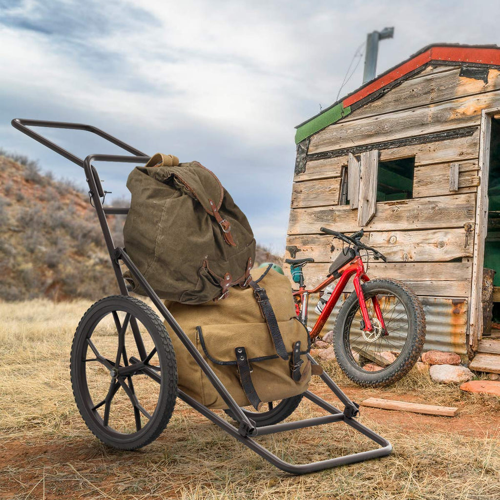 GYMAX Deer Cart, Heavy-Duty 500 lbs Folding Game Carts with 17" Big Wheels & Metal Frame, All-Terrain Hawk Crawler Deer Cart Game Hauler for Hunting