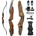 ARCTIRA Archery Recurve Bow Takedown Traditional Hunting Bow 30-50lb with Bamboo Core Limbs and Wooden Riser for Adults Beginner Target Practice 60 inches (Brown-Black, Right Hand, 40, Pounds)