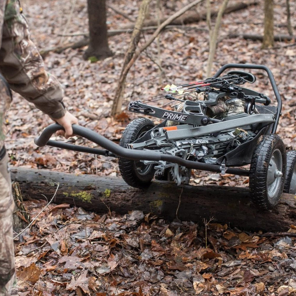 Hawk Crawler Multi-Use Folding Cart, Deer Hunting Fishing Cart w/ 500 Lb Capacity for Hauling Game, Bait, Hunting Gear, & Wood, Flat Dark Earth Gray