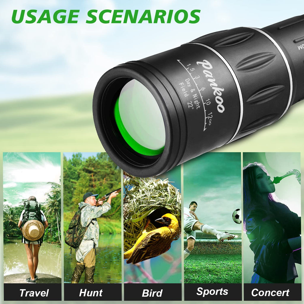 Monocular Telescope High Power 16X52, 2026 Power Prism Compact Monoculars for Adults Kids, Birthday Gifts for Men, Waterproof Fogproof Shockproof with Hand Strap, Bird Watching Hunting Camping Hiking