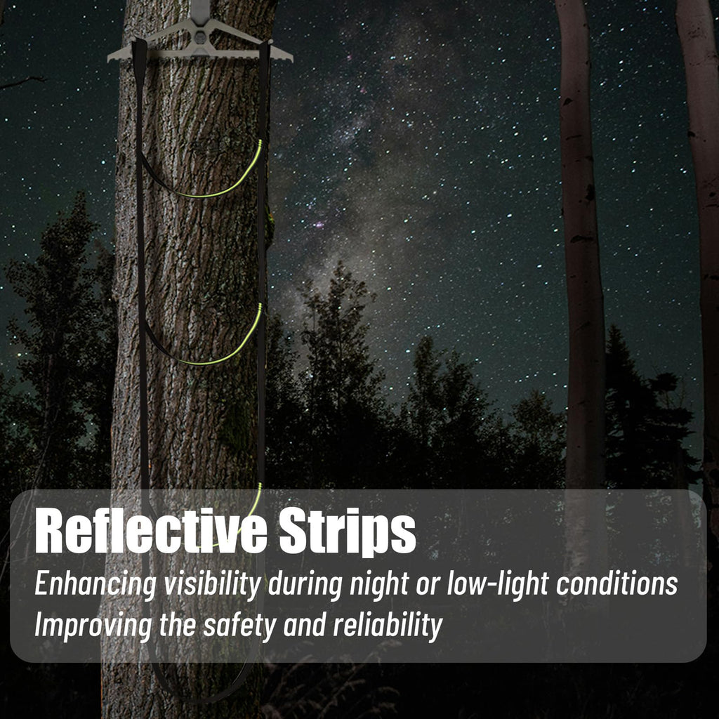 Highwild 3 Step Climbing Stick Aider for Hunting - Heavy Duty 600Lbs Strength Climbing Steps - Webbing Rope Ladder for Outdoor Climbing
