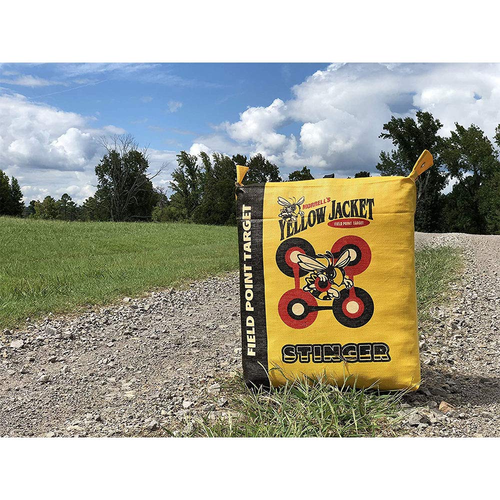 Morrell Yellow Jacket Stinger, Field Point Archery Target with 2 Shooting Sides & 10 Bullseyes - Portable Backyard Hunting Practice Bag with E-Z Tote Carrying Handle & Easy Arrow Removal