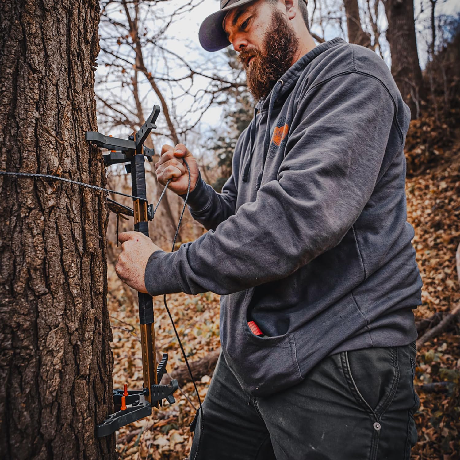 Tethrd Skeletor Climbing Sticks 4 PK - Portable, Lightweight & Packable - Folding Dual Step Design That Folds Away from The Tree