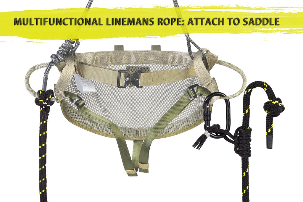 UIIHUNT Complete Tree Saddle Hunting System Kit - Includes 16"x12" Aluminum Saddle Hunting Platform, Gen1 Hunting Saddle, Bridge, Tether & Lineman's Rope for Saddle Hunting