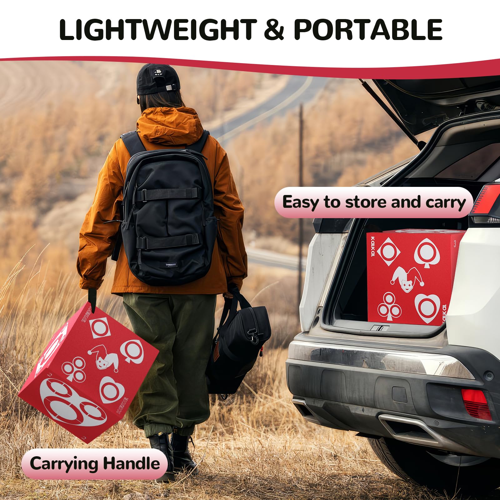 Kalkal Archery Target, 6 Side Foam Archery Target Block with Carry Handle, Easy Arrow Removal, Lightweight Poker Archery Targets for Backyard Practice
