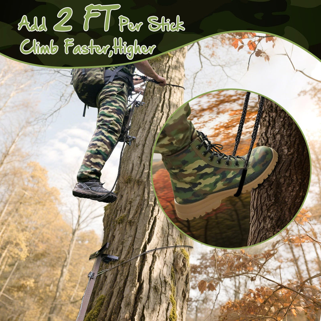 Climbing Stick Aider for Hunting - 2pc UHMWPE Single Step Aider,Cable Aiders for Climbing Sticks,Lightweight Rope Ladder Tree Stand Step,Sturdy Load-Bearing Ring of Steps Tree Saddle Accessories