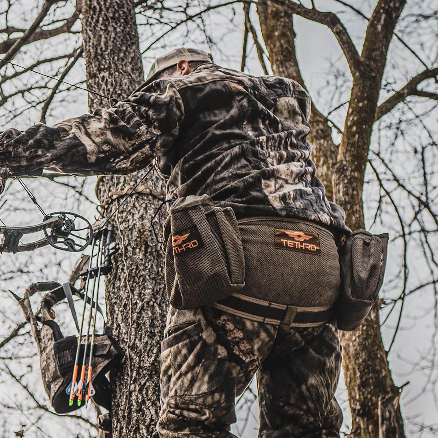 Tethrd Phantom Hunting Saddle - Ultralight and Ultra Strong with a Rating of 300 lbs, Coyote Brown, Regular