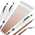 ZSHJGJR 31" Carbon Arrows Spine 340 400 500 600 Archery Hunting Arrows with Natural Feather Removable Tips Targeting Arrows for Compound & Recurve & Traditional Bow 6/12pcs (Spine 400, 12pcs)