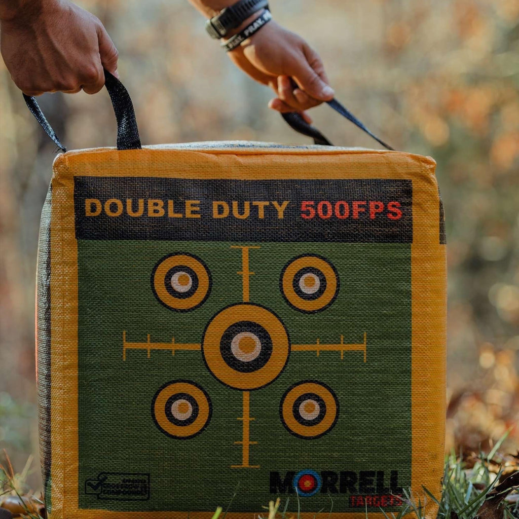 Morrell Targets 4-Sided Double Duty Field Point Archery Shooting Bag – Portable Backyard & Outdoor Target for Bows up to 500 FPS with 50+ Bullseye Points