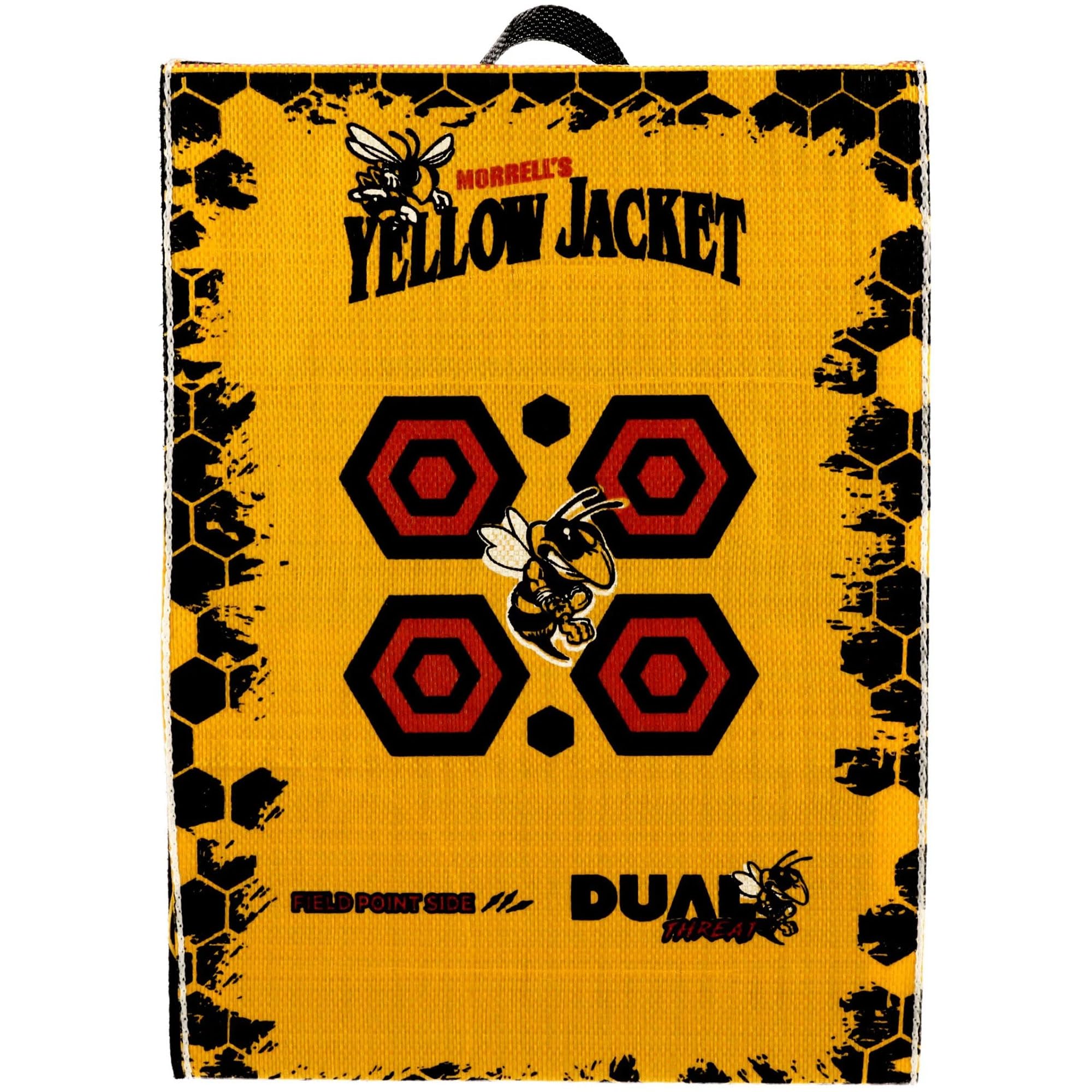 Morrell Yellow Jacket Dual Threat 380 FPS Foam Archery Target Block for Compound Bows and Crossbows, with 4 Sides and 32 Bullseyes, Yellow