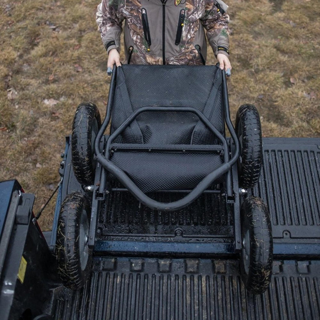 Hawk Crawler Multi-Use Folding Cart, Deer Hunting Fishing Cart w/ 500 Lb Capacity for Hauling Game, Bait, Hunting Gear, & Wood, Flat Dark Earth Gray