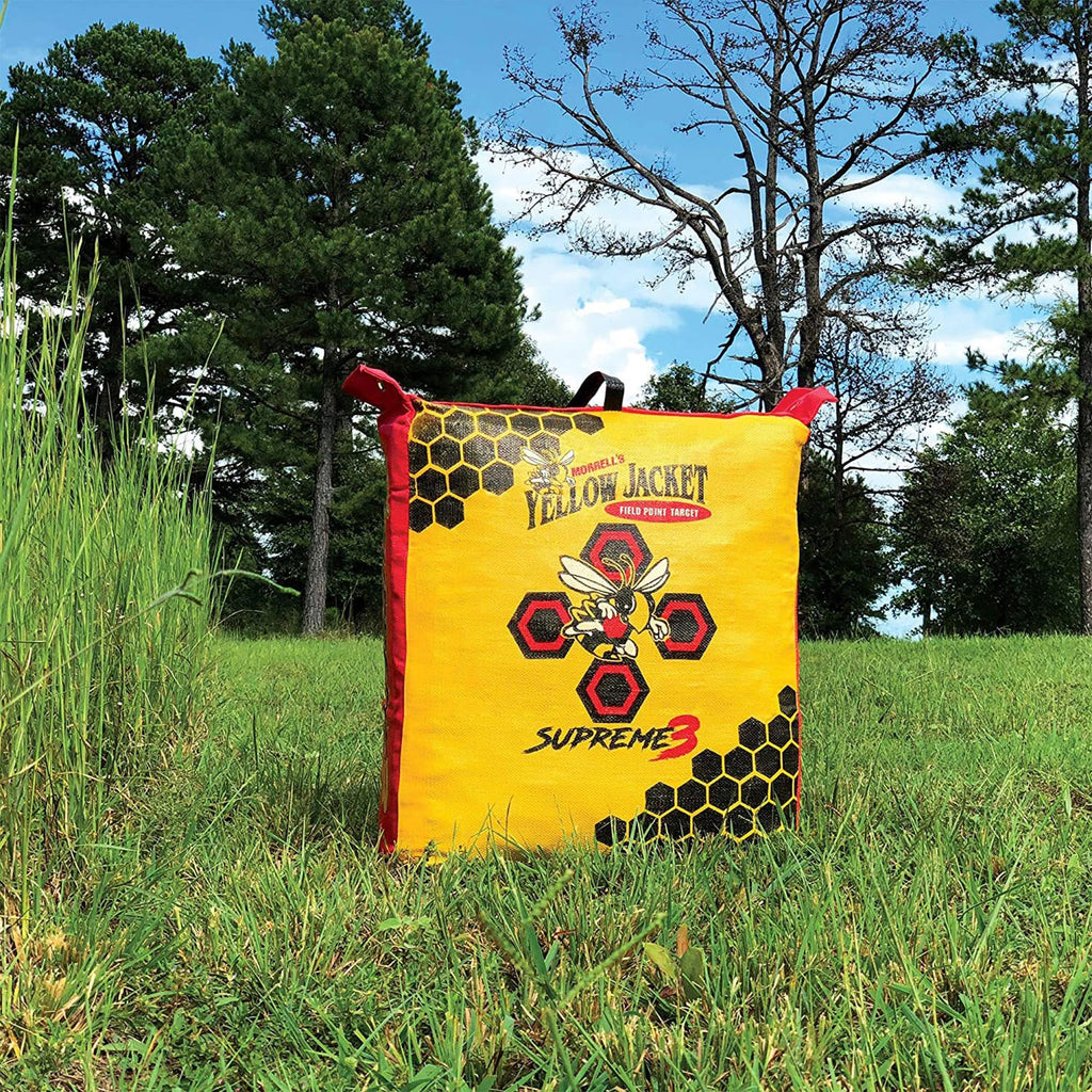 Morrell Yellow Jacket Supreme 3 Archery Target, 23" x 12" - Weatherproof, 54 Layers, Dual-Side Shooting Target Bag for Backyard Compound Bow Practice