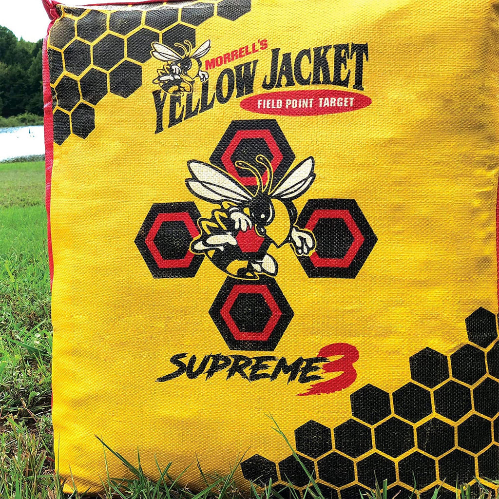 Morrell Yellow Jacket Supreme 3 Archery Target, 23" x 12" - Weatherproof, 54 Layers, Dual-Side Shooting Target Bag for Backyard Compound Bow Practice