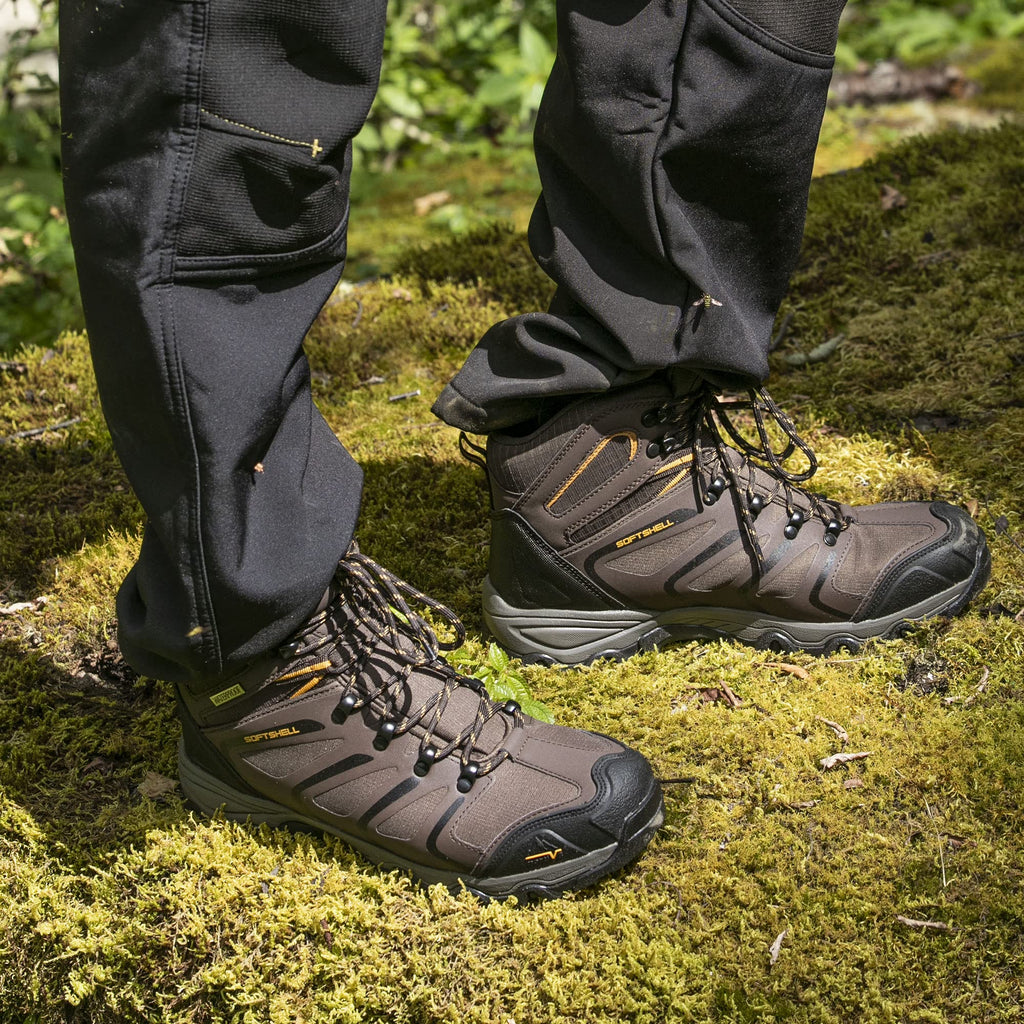 NORTIV 8 Men's Ankle High Waterproof Hiking Boots Outdoor Lightweight Shoes Trekking Trails Armadillo,Size 11,Brown/Black/Tan,160448_M