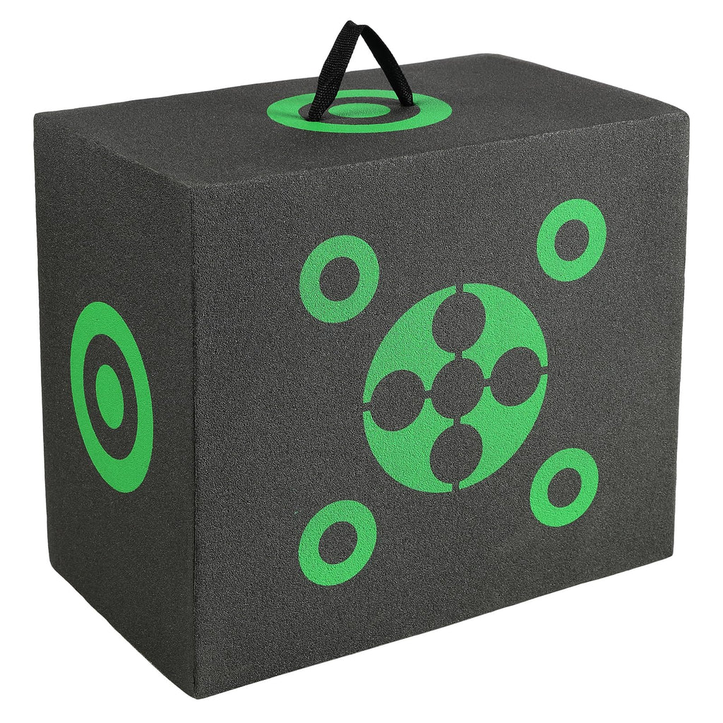 VEVOR Archery Target Block, 16"x18" All-Side Bow Target Block, Outdoor Portable Archery Target with Carry Handle, Easy Arrow Removal, Great Visibility, Lightweight, Easy to Transport, Black