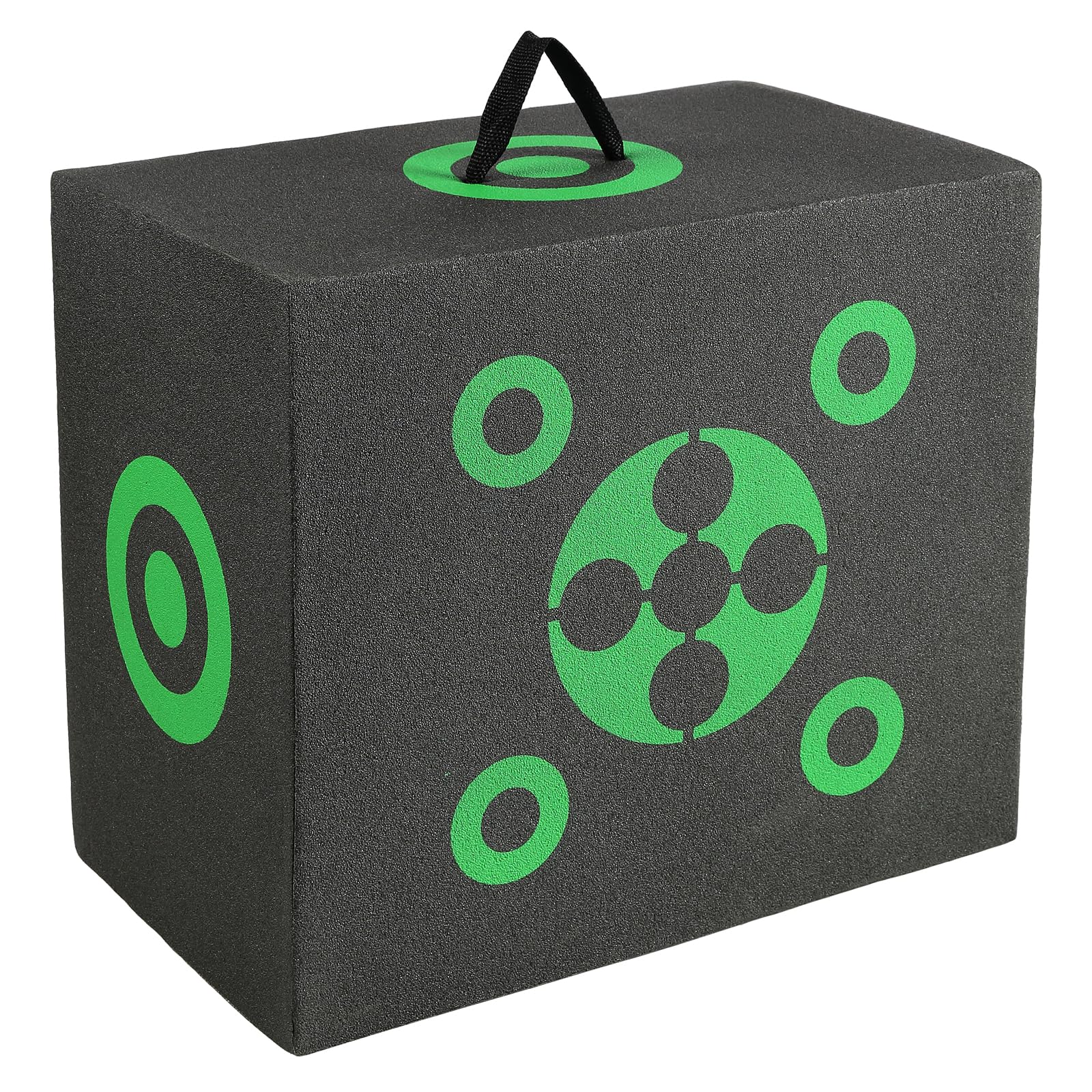 VEVOR Archery Target Block, 16"x18" All-Side Bow Target Block, Outdoor Portable Archery Target with Carry Handle, Easy Arrow Removal, Great Visibility, Lightweight, Easy to Transport, Black