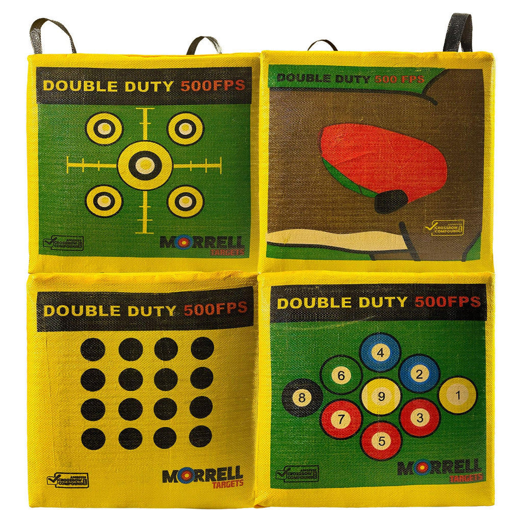Morrell Targets 4-Sided Double Duty Field Point Archery Shooting Bag – Portable Backyard & Outdoor Target for Bows up to 500 FPS with 50+ Bullseye Points