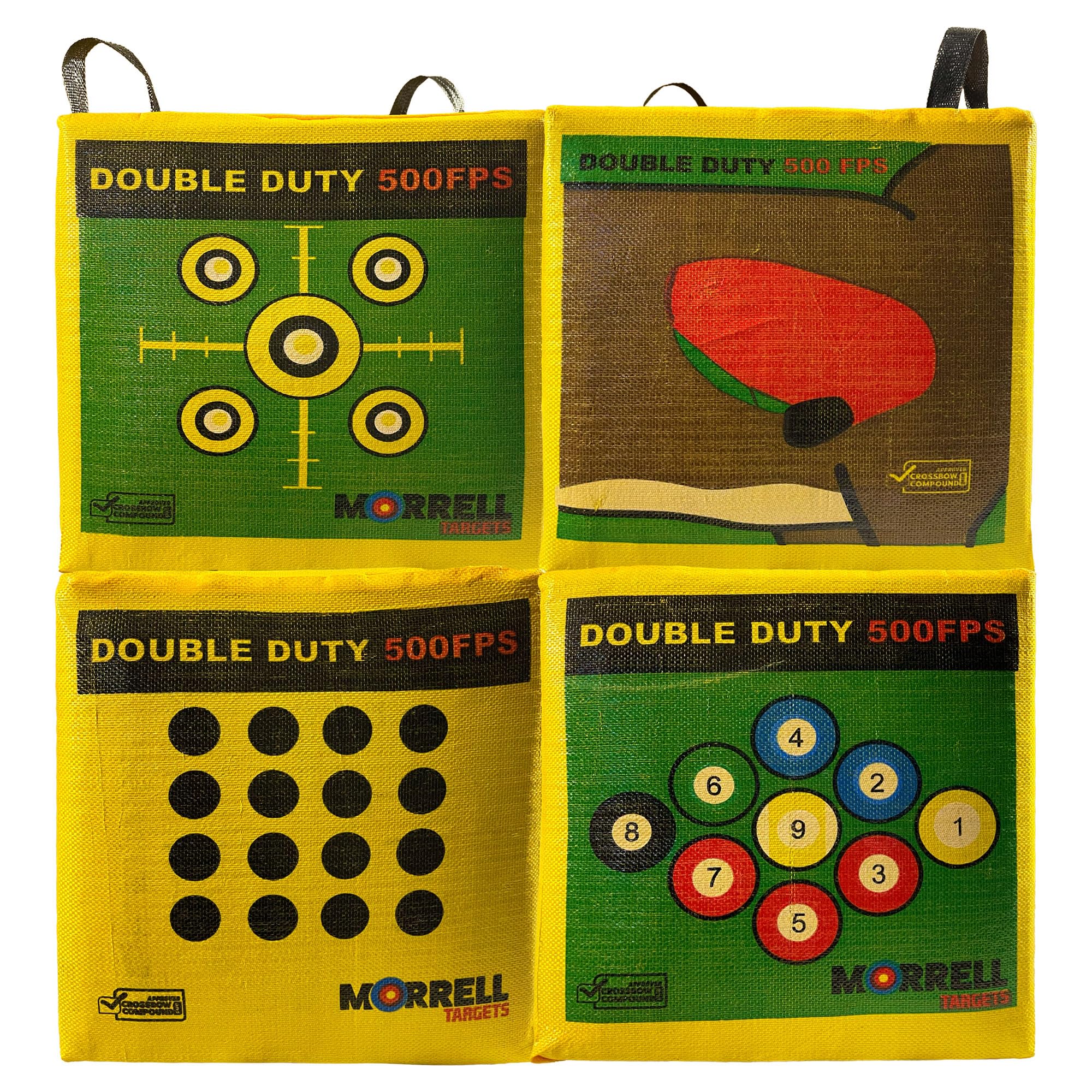 Morrell Targets 4-Sided Double Duty Field Point Archery Shooting Bag – Portable Backyard & Outdoor Target for Bows up to 500 FPS with 50+ Bullseye Points
