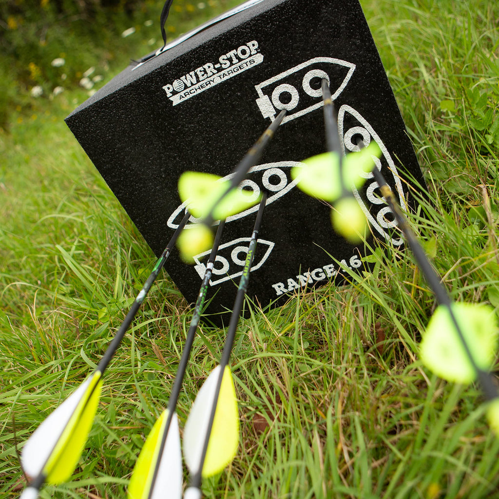 Power-Stop Archery Targets - 19" High-Density Block Target - 350fps Foam Target Block for Broadheads and Field Tips…