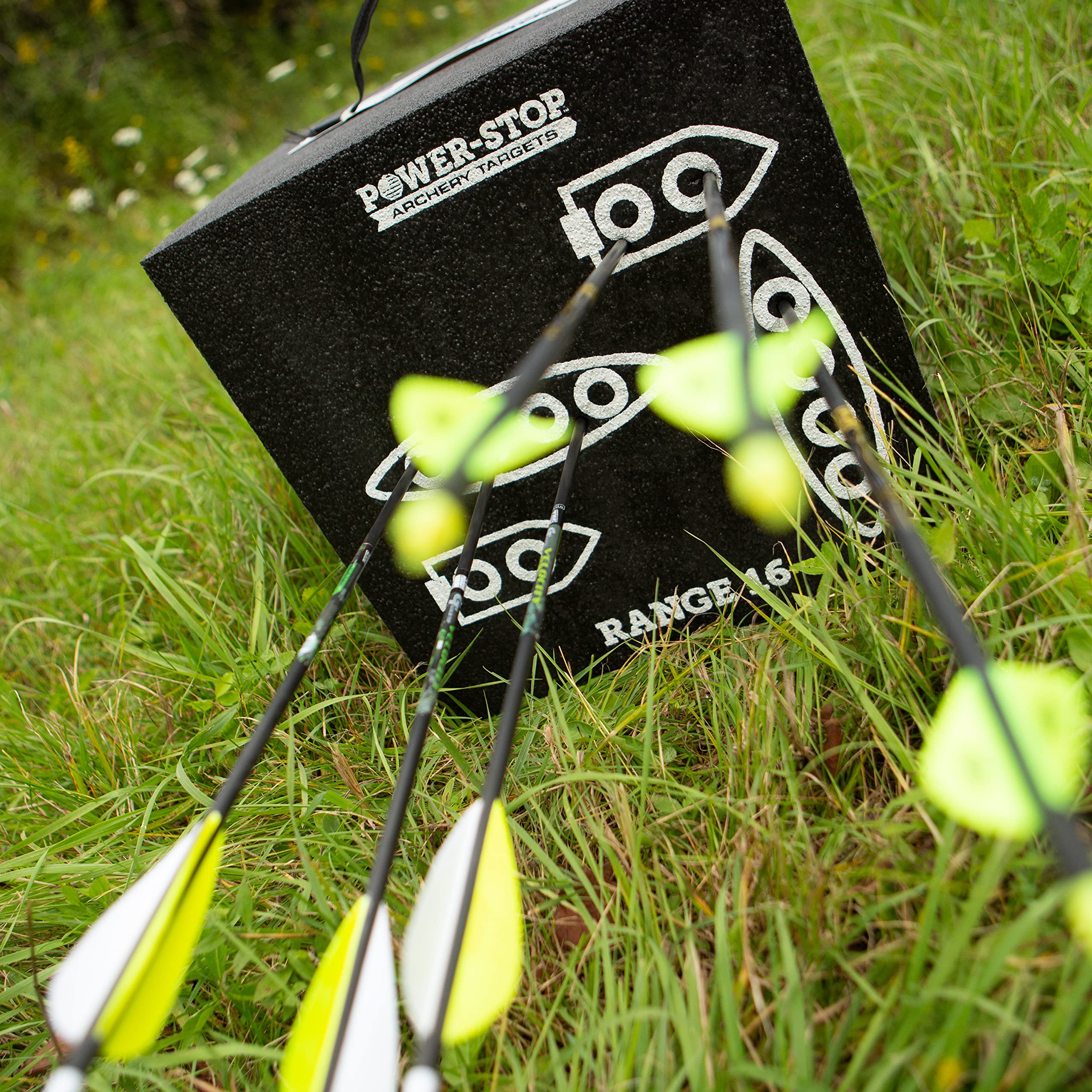 Power-Stop Archery Targets - 19" High-Density Block Target - 350fps Foam Target Block for Broadheads and Field Tips…