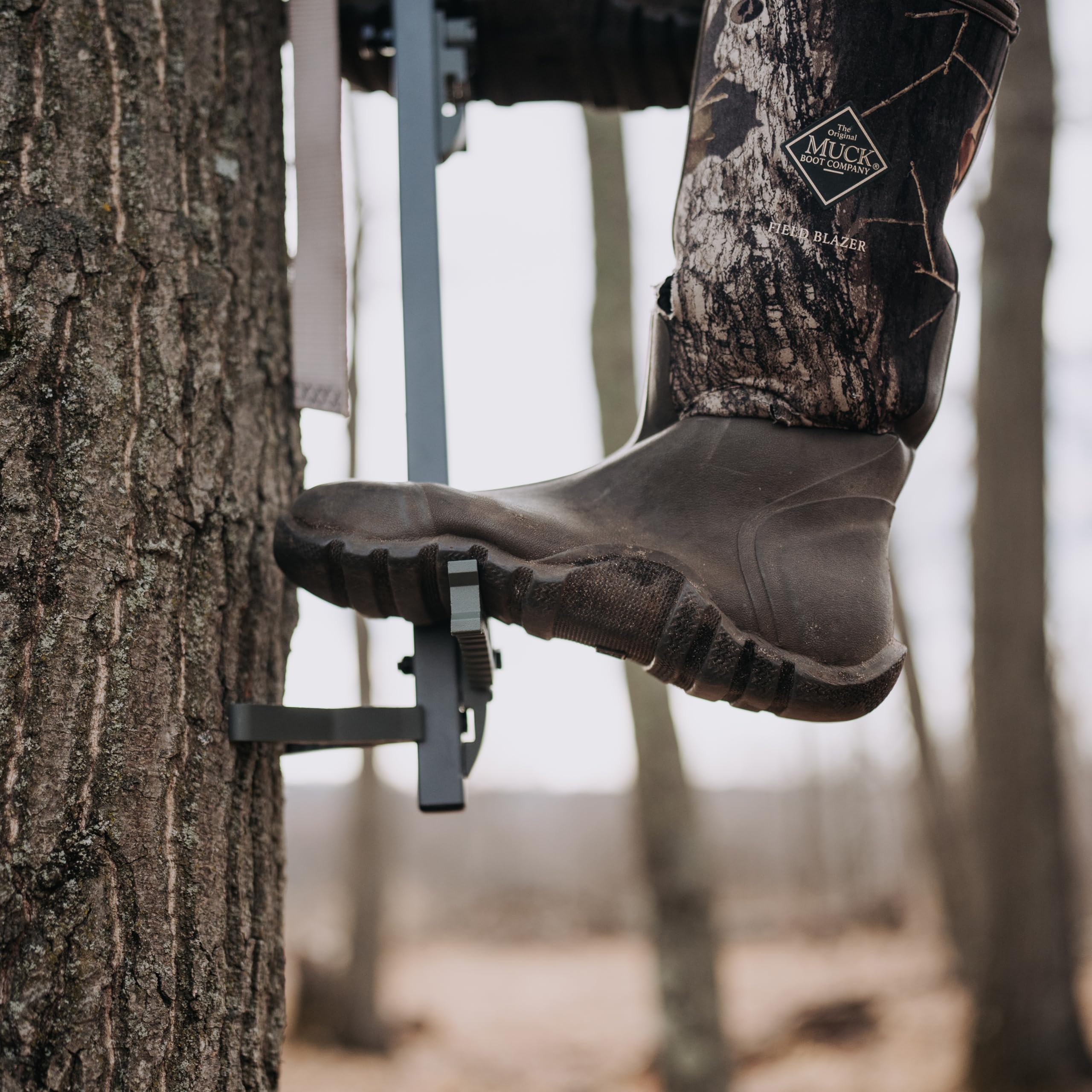 XOP Aluminum Climbing Sticks for Hunting Treestands - Set of 3 - Storm Grey w/XOP Green Steps, 34 Inches Long
